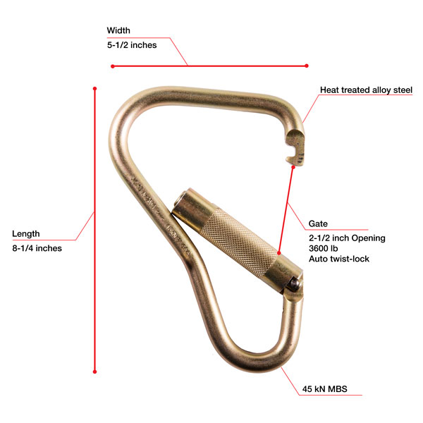 7430 WestFall Pro 7 x 4-1/2in. Steel Carabiner 2-1/4in. Gate from GME Supply