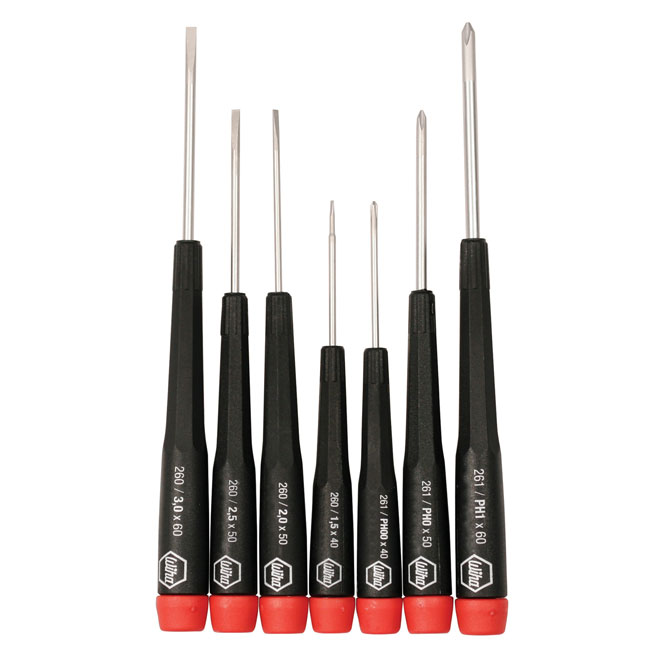 Wiha Tools 7 Piece Precision Slotted and Phillips Screwdriver Set from GME Supply
