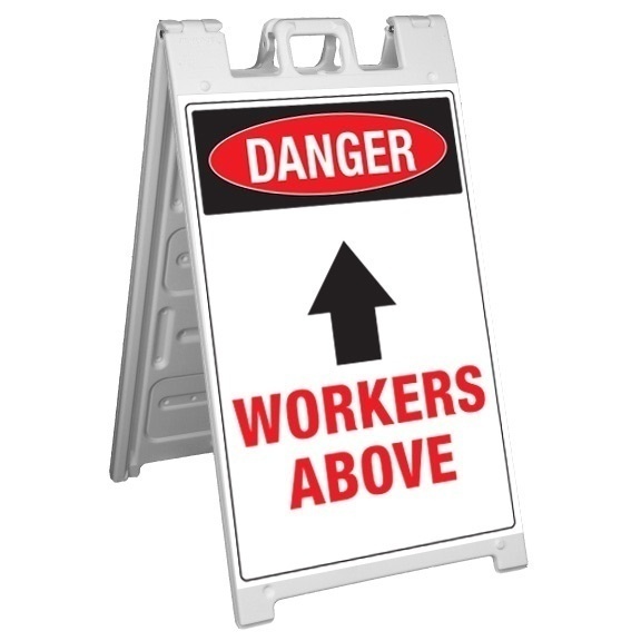 GME Supply Danger Workers Above Fold Up Floor Sign from GME Supply