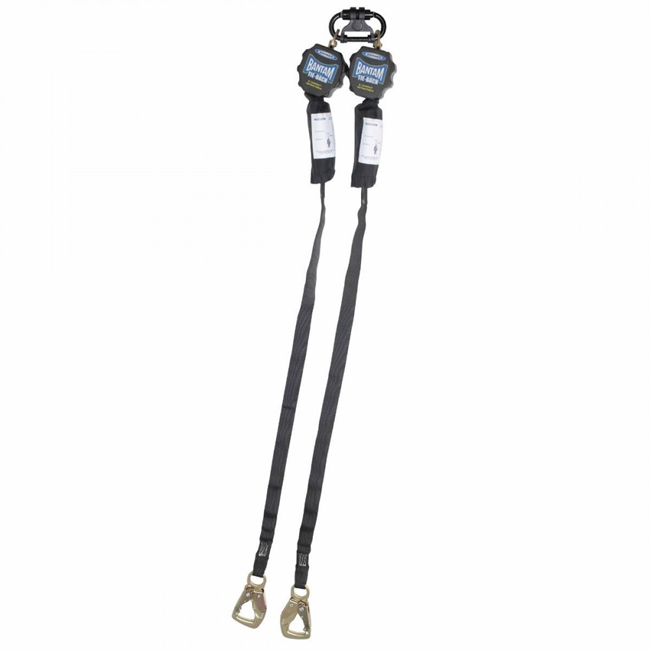 Werner 9 Foot Bantam Twinleg Tie-Back SRL with Steel Tie-Back Snap Hooks from GME Supply
