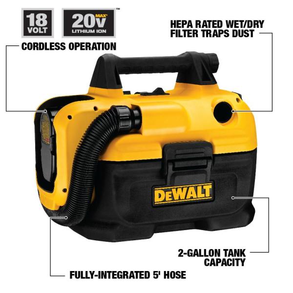 DeWALT 20V MAX Cordless Wet/Dry Vacuum (Tool Only) from GME Supply