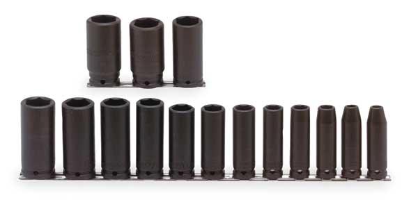 Proto 1/2 Inch Drive Deep 6 Point Impact Socket Set (15 Pieces) from GME Supply