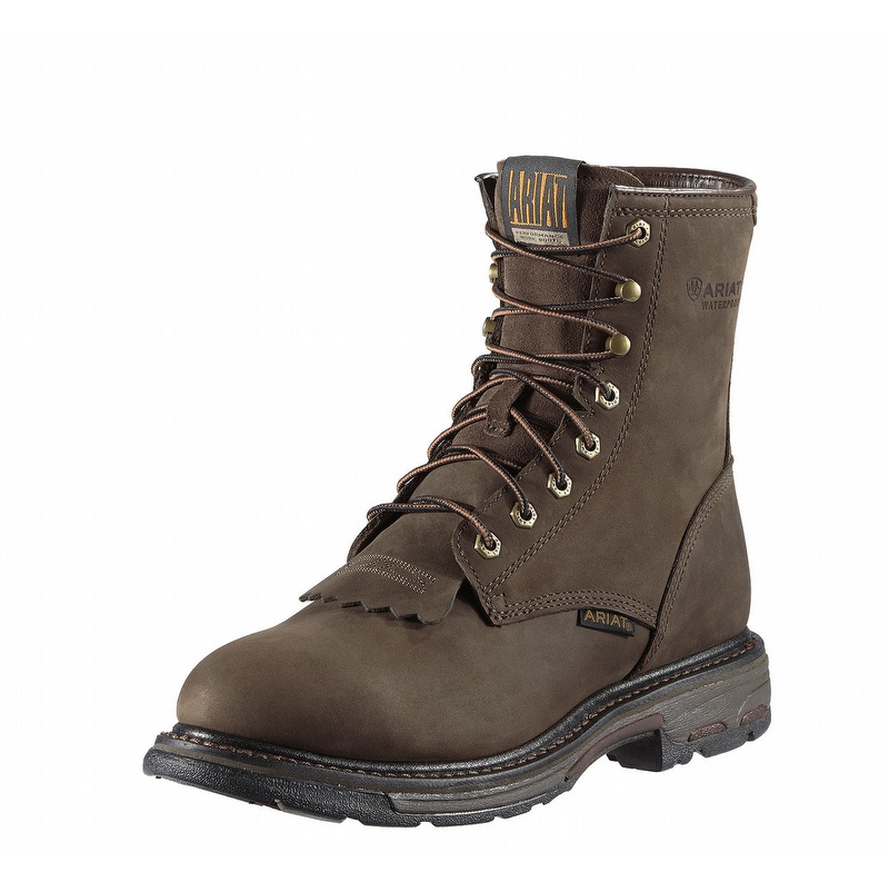 Ariat Mens Workhog 8 H2O Soft Toe Lace-Up Work Boot - Mens 10 D from GME Supply