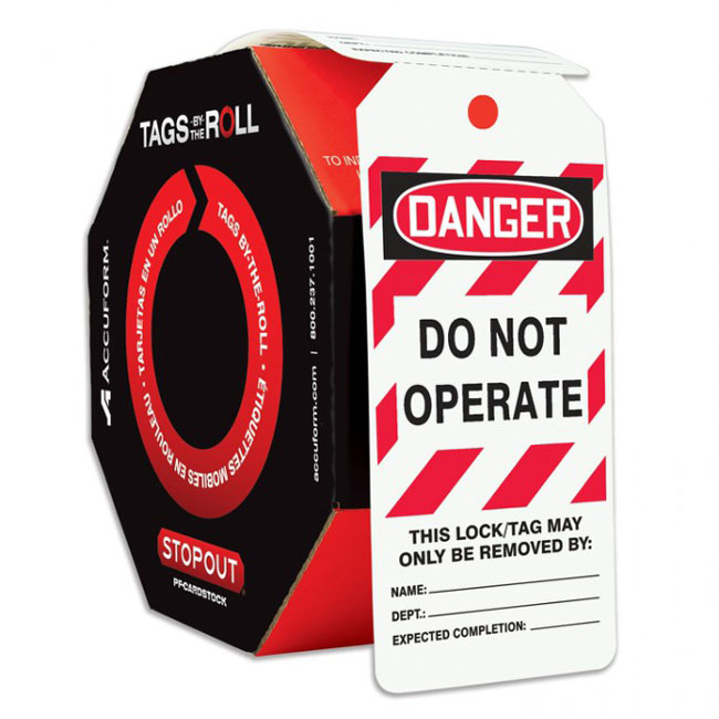 Accuform OSHA Danger Tags By-The-Roll: Do Not Operate from GME Supply