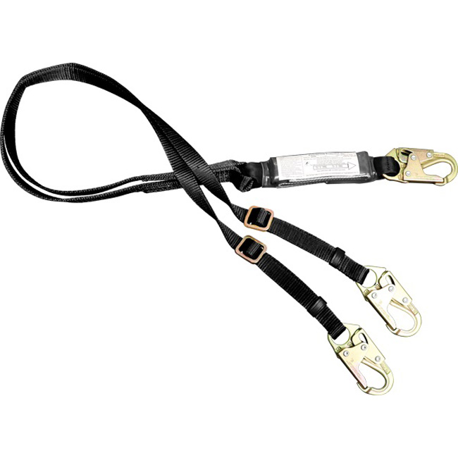 French Creek STRATOS Six Foot Dual Adjustable Shock Absorbing Lanyard with Locking Snap Hooks from GME Supply