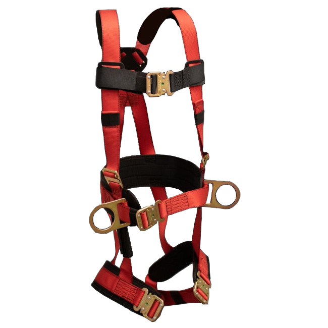French Creek Full Body 6PT Adjustable Harness with Hip D-Ring, Waist/Shoulder Pad, and Removable Belt with Bayonet Leg Buckles from GME Supply