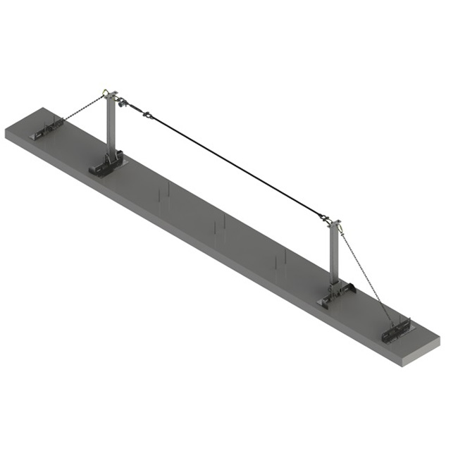 French Creek 30 Foot Traverse Horizontal Lifeline System with Concrete Base from GME Supply