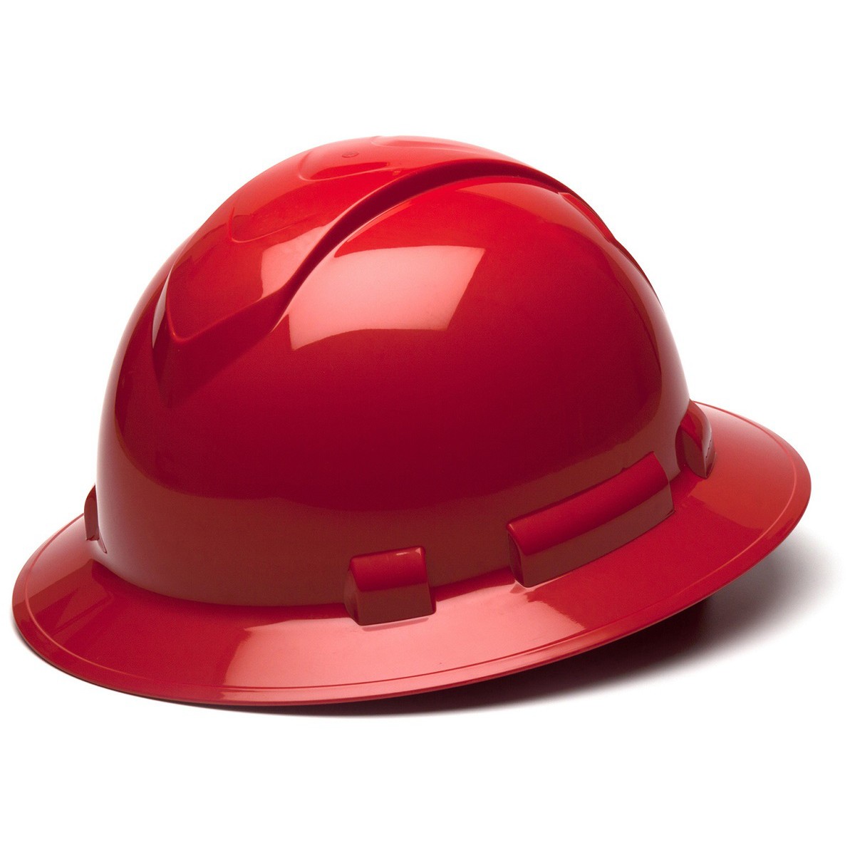 Pyramex Ridgeline Full Brim Hard Hat with 4 Point Ratchet Suspension from GME Supply