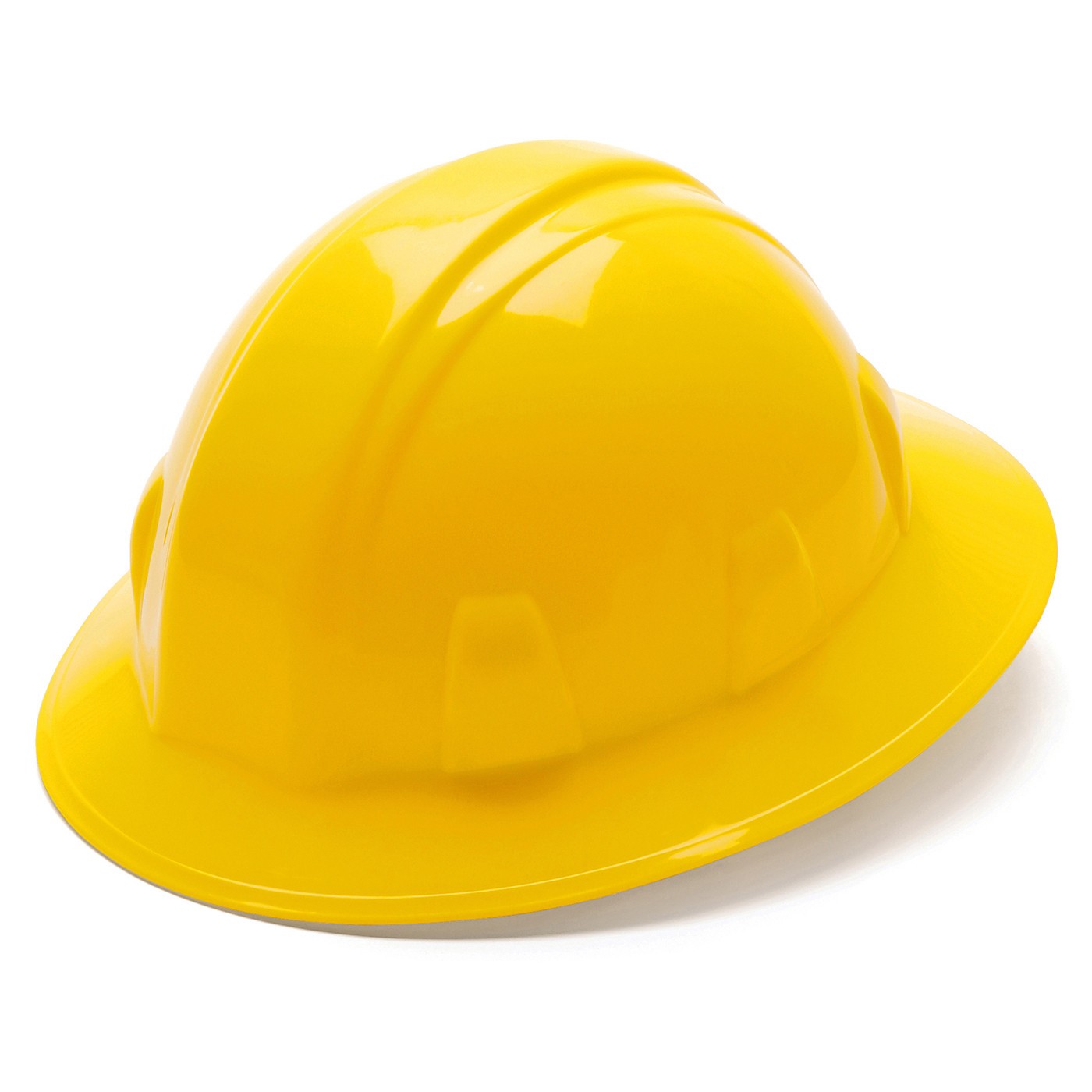 Pyramex HP24111 4 Point "BLACK" Full Brim Safety Hard Hat Ratchet Suspension 